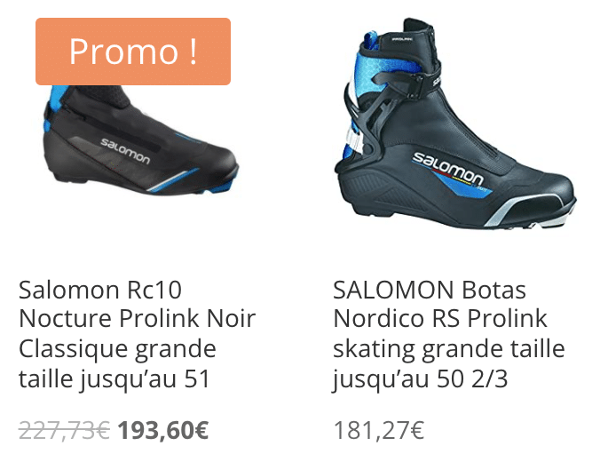 Chaussures de ski de fond grande taille