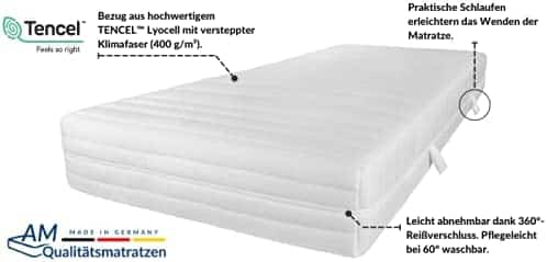 Matelas 140x220 cm à Ressorts, 7 Zones de Haute qualité nombreuses densités disponibles