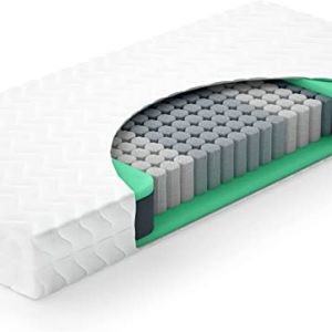 Matelas 180x220cm à Ressorts verapur | Ferme - 7 Zones - 21 cm Epaisseur | Qualité Allemande