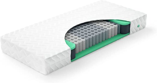 Matelas 180x220cm à Ressorts verapur | Ferme - 7 Zones - 21 cm Epaisseur | Qualité Allemande