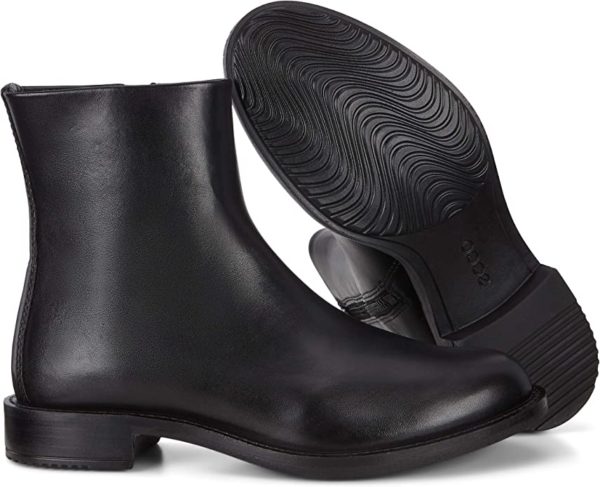 Bottine en cuir noir ECCO grande taille