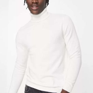 Pull col roulé en maille de coton grande taille jusqu'au 2XL long