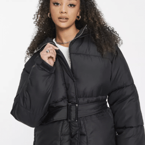 Doudoune à capuche avec ceinture grande taille jusqu'au 42 tall