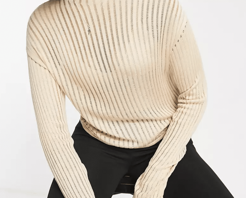 Pull en maille transparente grande taille jusqu’au 48 tall