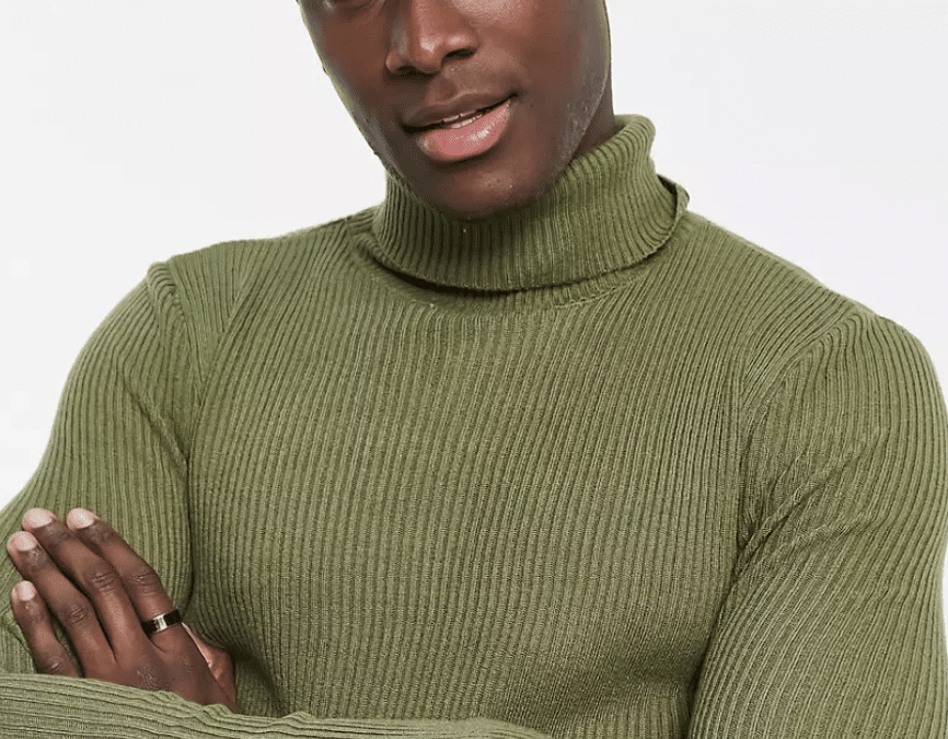 Pull côtelé léger à col roulé grande longueur jusqu’au 2XL long