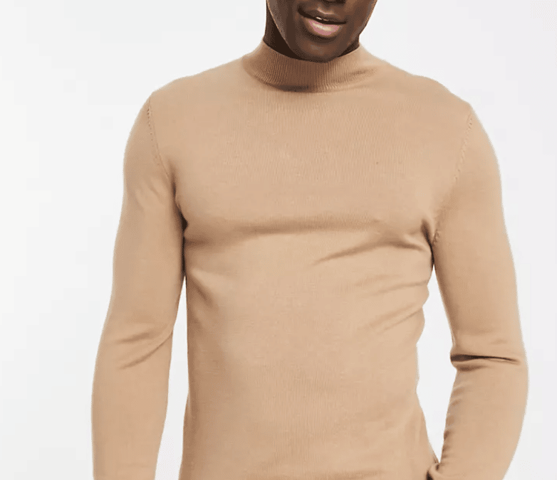 Pull col roulé moulant en laine mérinos de qualité supérieure  grande taille jusqu’au 2XL long