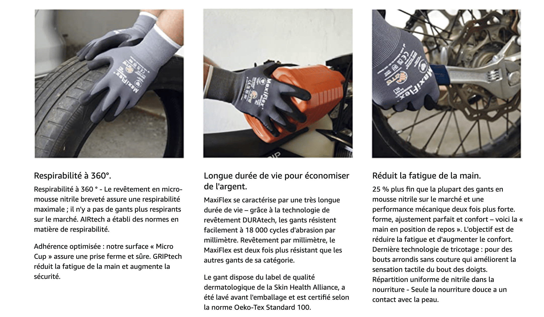 vasalat 5 paires de gants de protexton Maxiflex Endurance grande taille jusqu'au 3XL (12)