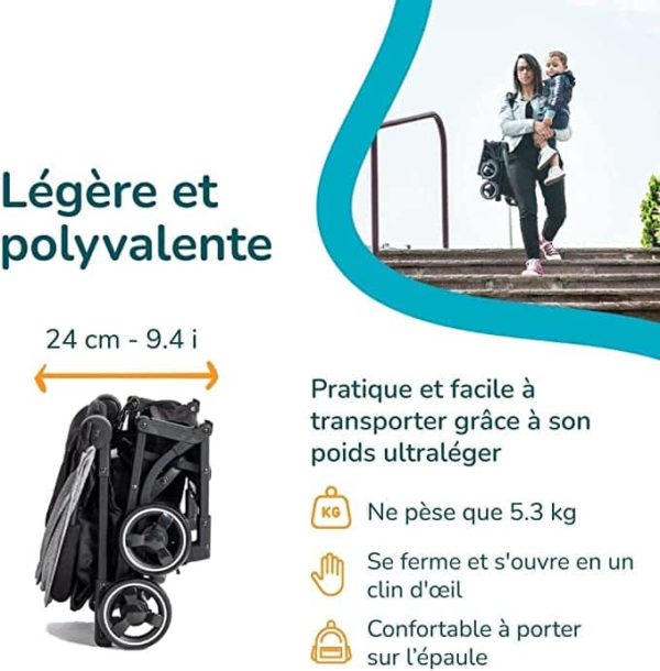 Poussette ultra légère Zanclem jusqu'à 6ans/25kg