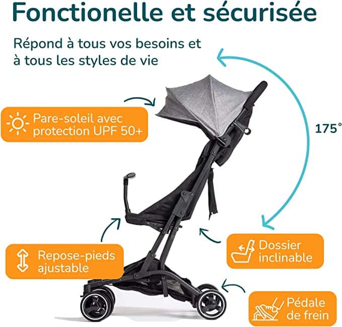 Poussette ultra légère Zanclem jusqu'à 6ans/25kg – Wetall