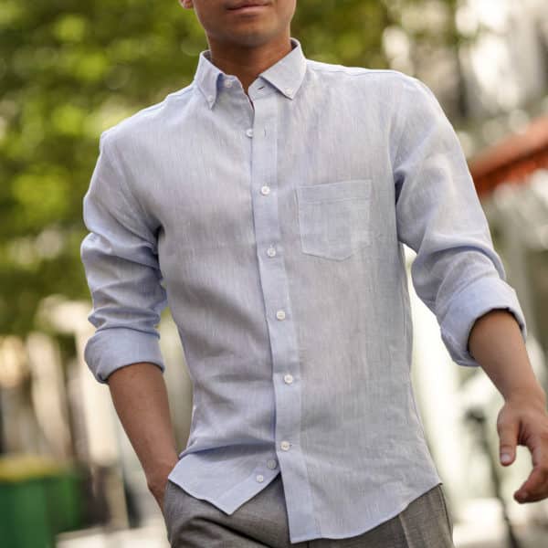 Chemise lin italien grande taille sur-mesure