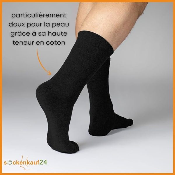 Lot de 6 Paires de Chaussettes Diabétiques grande taille jusqu'au 50