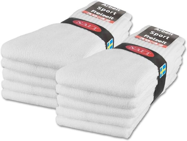 Lot de 10 paire de chaussettes de sport blanche grande pointure