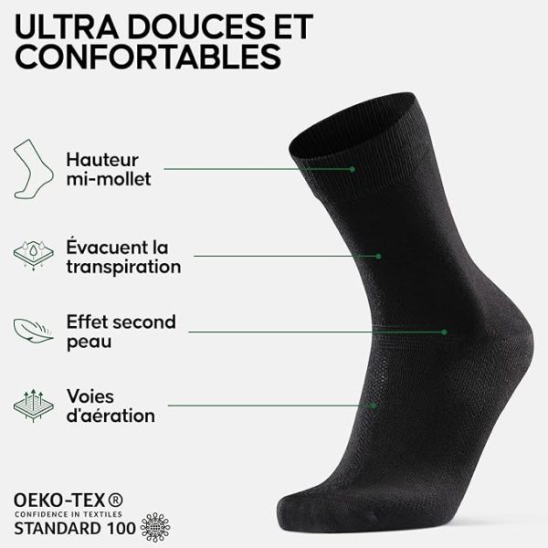 6 paire de chaussettes Danish Endurance en fibre de bambou grande taille jusqu'au 51