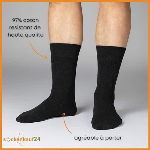 Lot de 6 Paires de Chaussettes Diabétiques grande taille jusqu'au 50