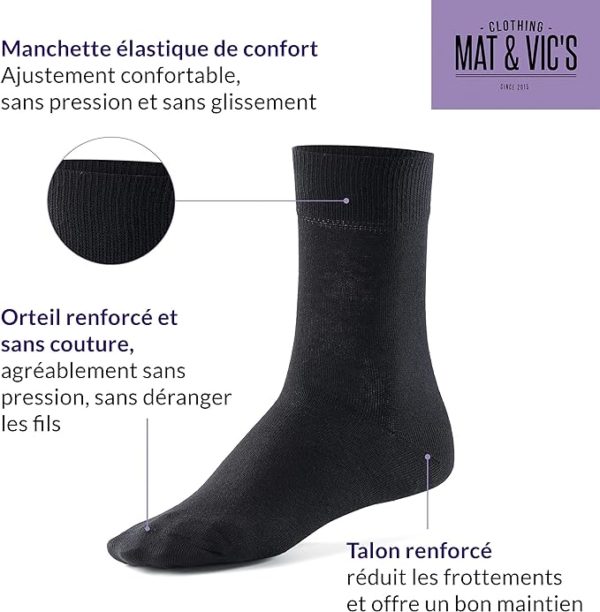 Lot de 10 paires de chaussettes confortable et respirante grande taille jusqu'au 50