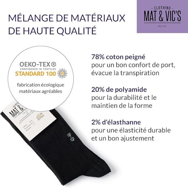 Lot de 10 paires de chaussettes confortable et respirante grande taille jusqu'au 50