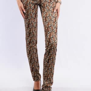 Pantalon Jacky Zip Print toffee beige naturals longueur 38 jusqu'au 46