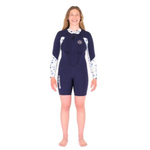 Combinaison Shorty Longe-côte Double-Zip 4/3 femme grande taille jusqu'au 3XL