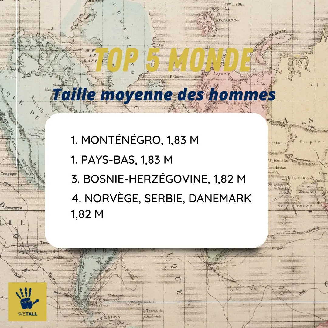 taille moyenne des hommes dans le monde