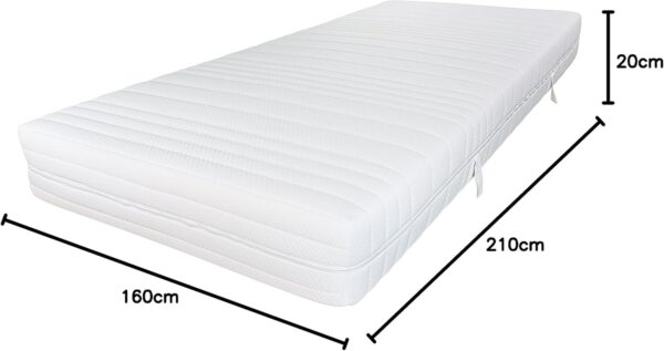 Matelas à ressorts ensachés grande taille 160 x 210cm