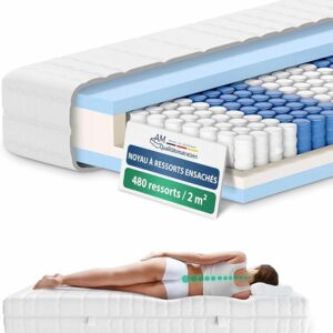 Matelas à ressorts ensachés grande taille 160 x 210cm