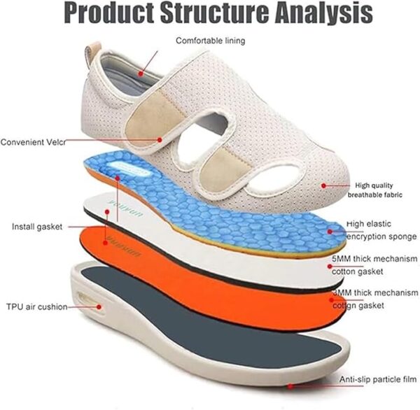 Pantoufle sandale orthopédique à scratch grande taille jusqu'à pointure 53